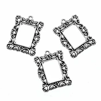 

Malzahar 15 Pieces Retro Rectangle Photo Frame Jewelry Findings Components Handmade Jewelry