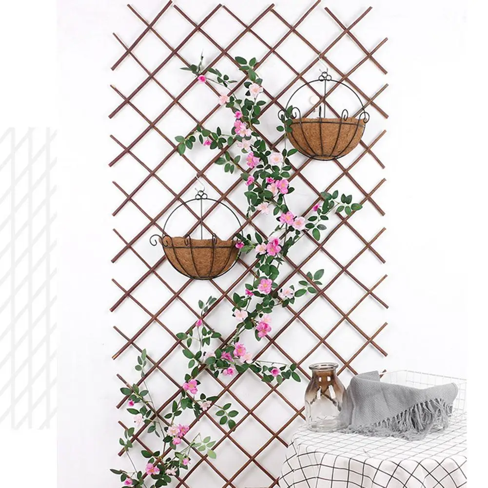 Wooden Fence Durable Retractable Trellis Expandable Plant Support Plant Climbing Lattices Frame Flower Decoration Stand for Climbing Plants Support