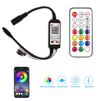 

Mobile APP Bluetooh WIFI LED Controller for 5V 12V 24V Magic RGB LED Strip with Timer Voice Control USB DC Connector Dimmer