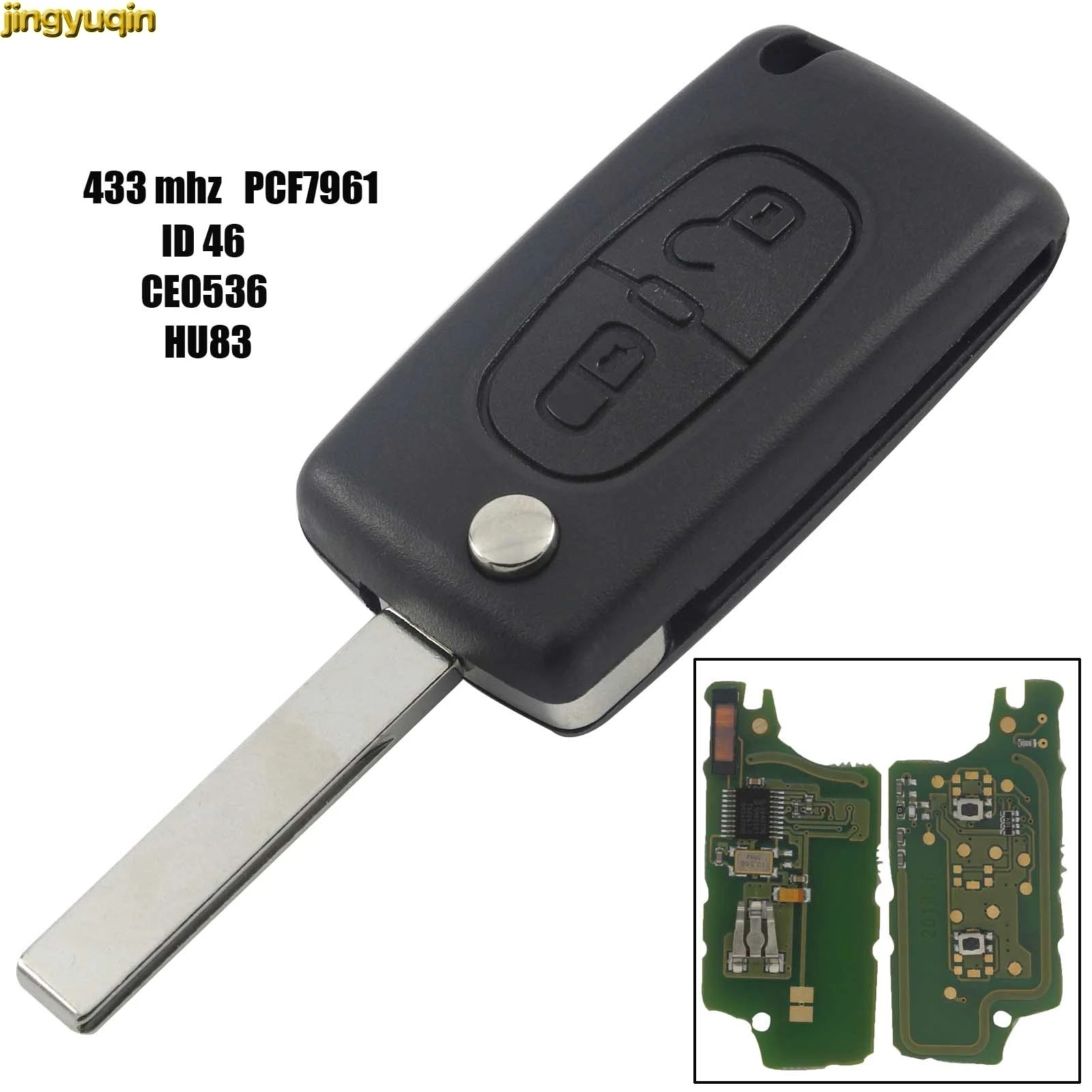 Удаленное Корпус для автомобильного ключа HU83 CE0536 peugeot 107 307 308 407 408 607 Citroen C2 C3 C4 C5 C6
