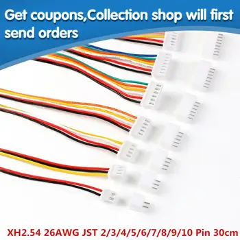 

10Sets JST XH2.54 XH 2.54mm Wire Cable Connector 2/3/4/5/6/7/8/9/10 Pin Pitch Male Female Plug Socket 300mm Wire 26AWG