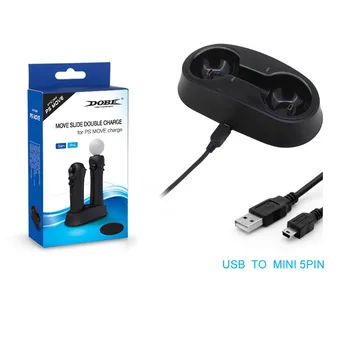 

LED Indicator Joystick Dual Charger Dock Stand Controller Charging Station for PS VR Move PS 4 PS 3 PS4 Move Motion PSVR Gamepad