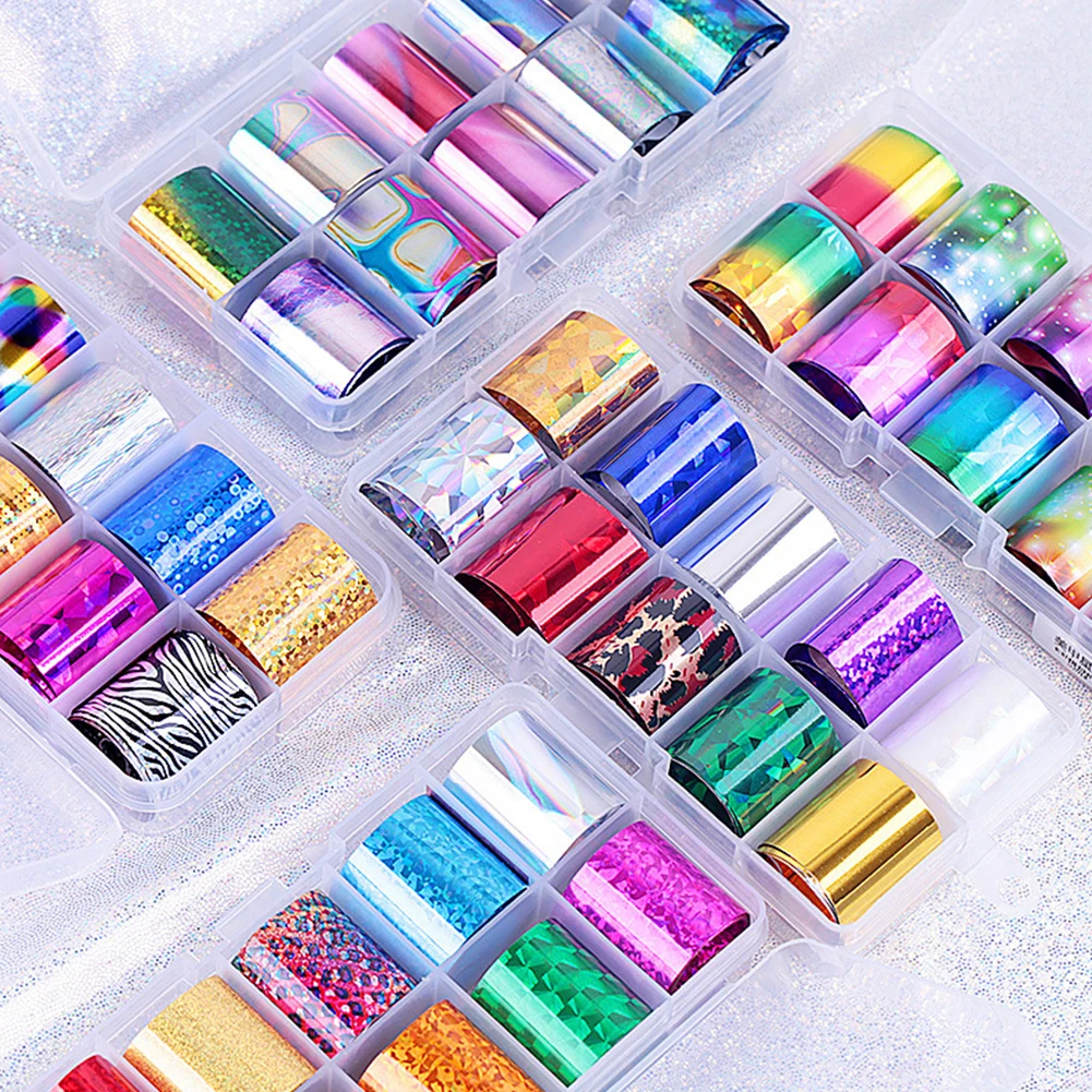 40 Rolls PVC Nail Art Stickers Salon DIY Manicure Non Toxic Women Self Adhesive Water Transfer Shining Starry Sky Tools Gift