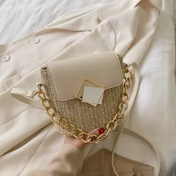 

Small Straw Bucket Bags For Women 2020 Summer Crossbody Bags Lady Travel Purses and Handbags Female Shoulder Messenger Bag