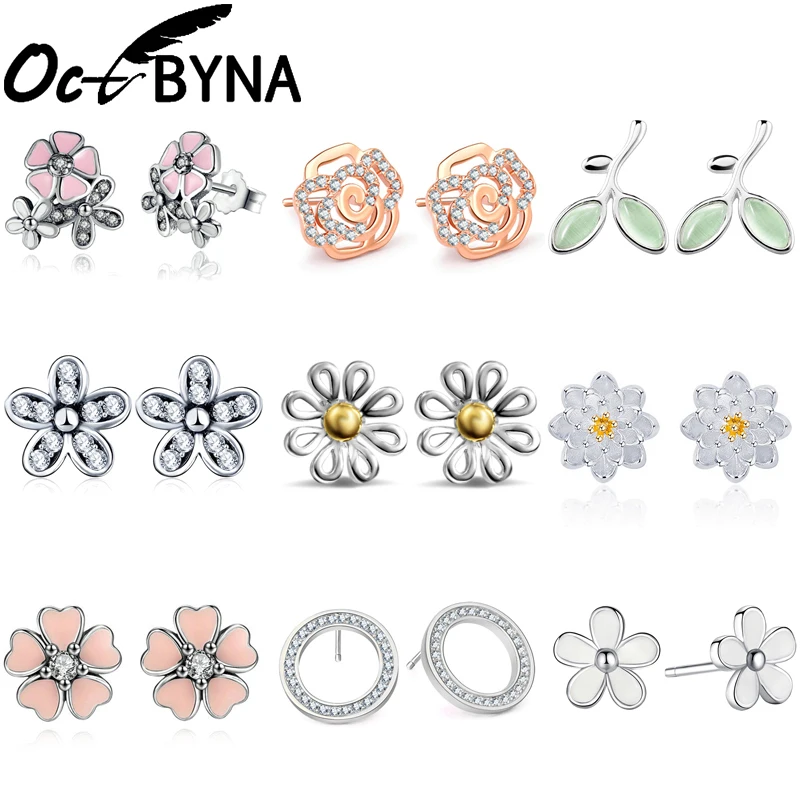 Женские серьги гвоздики в виде цветка Octbyna темпераментные форме ювелирные