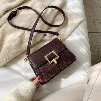 

2020 New Vintage Stone Pattern pu leahter Women's Bag Shoulder Messenger Bag Handbag rivet pruse