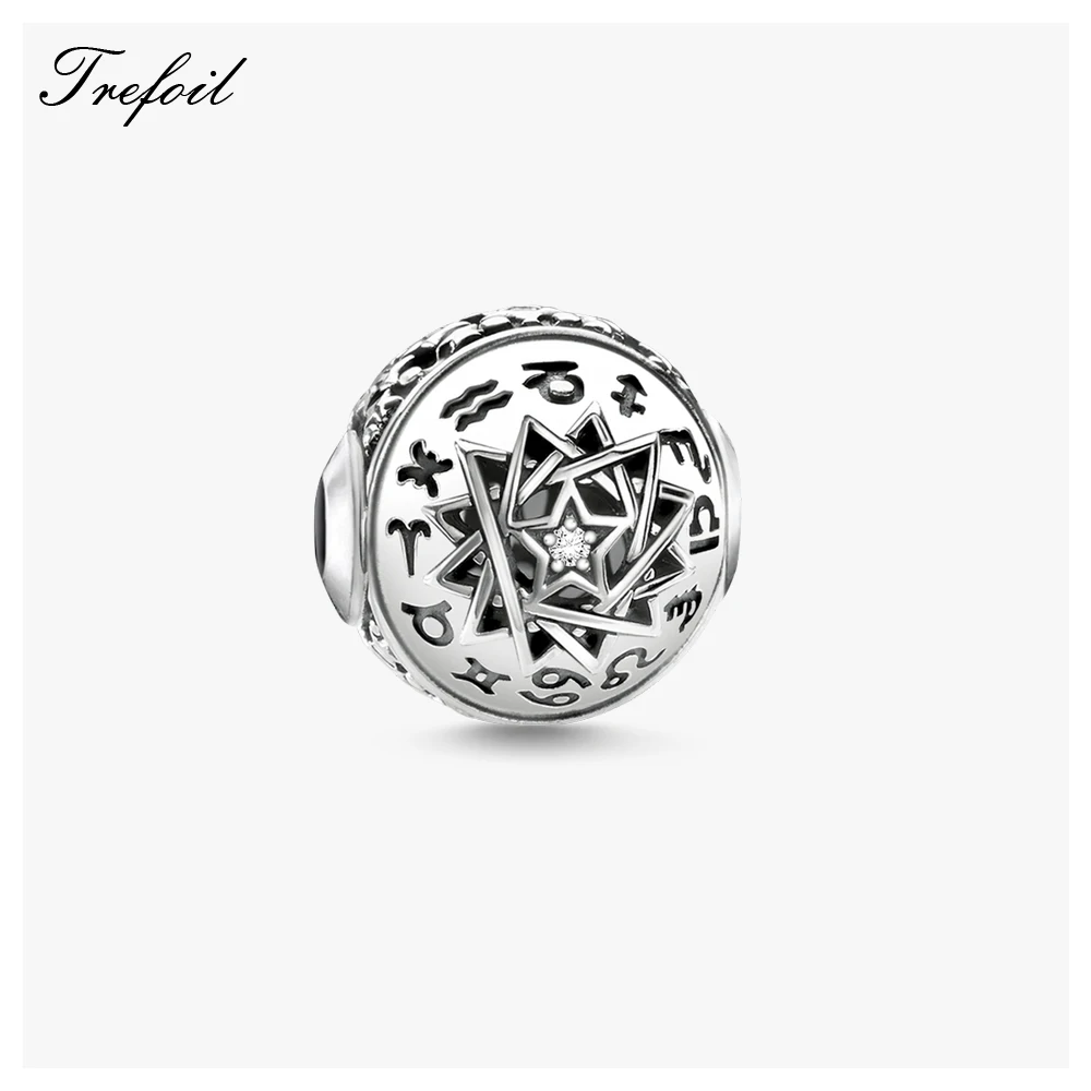 

DIY Beads Zodiac Sign Charm,Fashion 925 Sterling Silver Jewelry Trendy Gift For Women Men Fit Bracelets Necklace Choker 2019 New