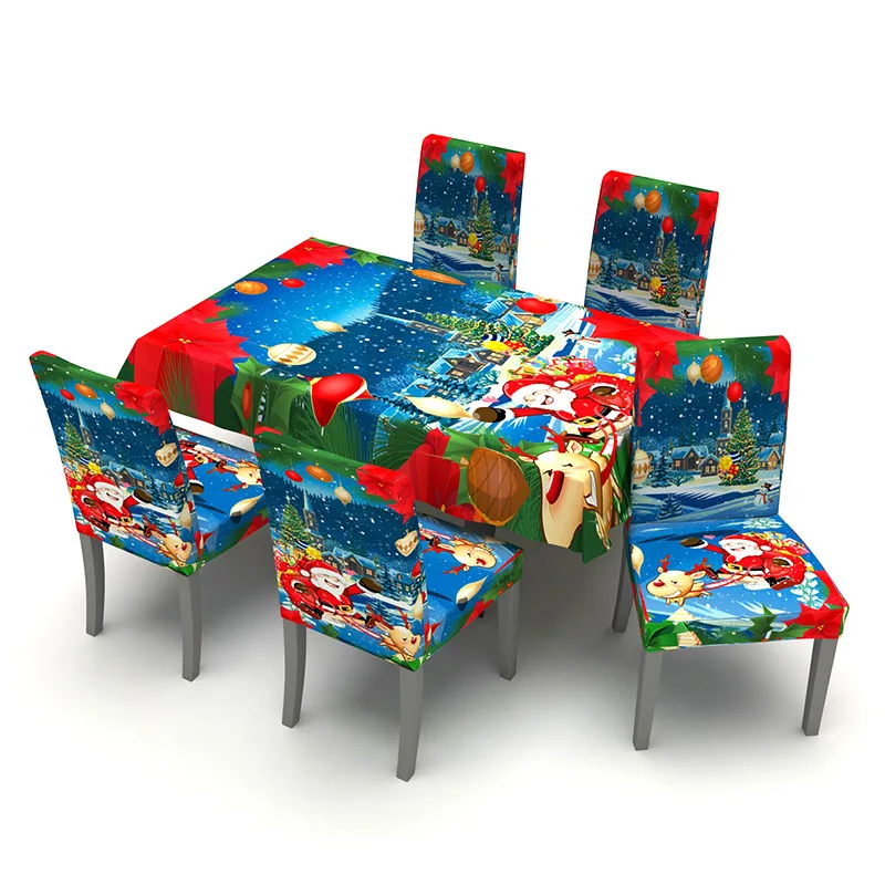 

1/2/4/6Pcs Santa Clause Kitchen Chair Cover Dining Seat Cover Slipcover Chair Removable Furniture Covers Anti-Dust Chair Covers