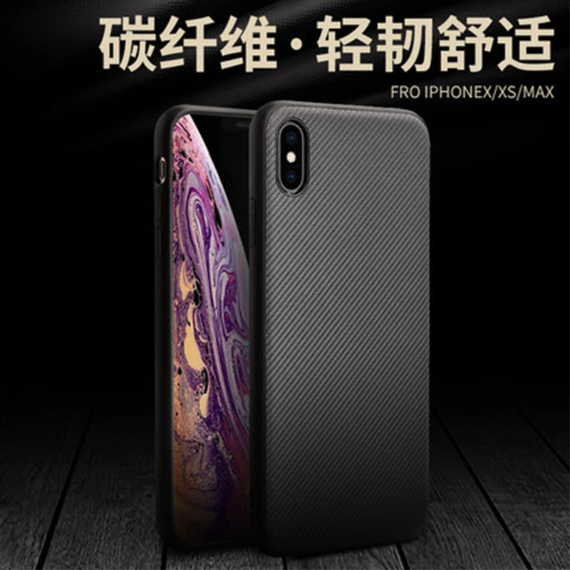 QIALINO чехлы для телефонов из углеродного волокна для iPhone XS Max ультра-тонкий защитный чехол для iPhone X/XR/XS Funda Skin