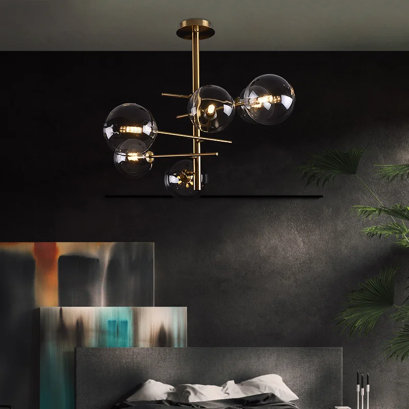 Скандинавский роскошный стеклянный подвесной светильник, подвесной светодиодный светильник, гостиная, столовая, спальня, кухня, лофт декор, подвесной светильник