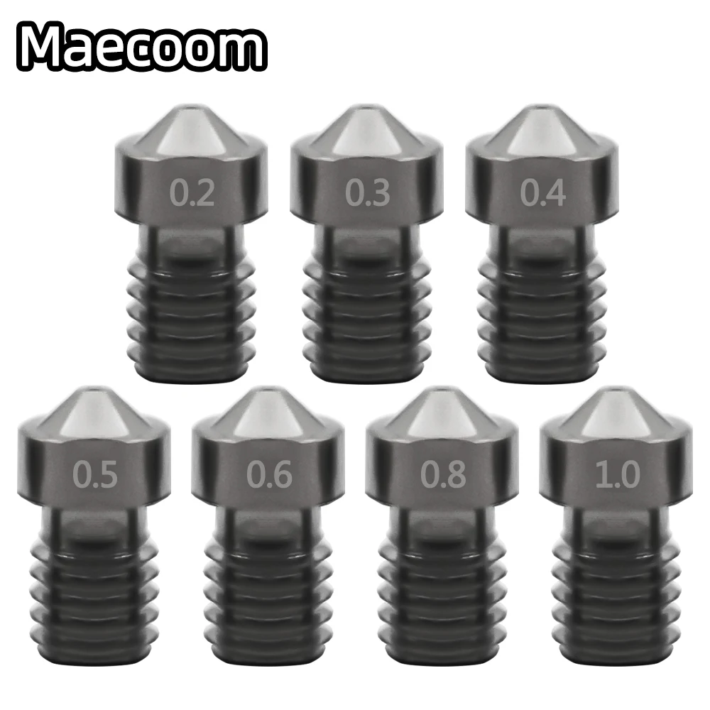 

5/10pcs/lot 3D Printer Parts Hardened Steel Die Steel Nozzle 1.75mm 0.2/0.3/0.4/0.5mm For Printer Ender3 E3D V6 Hot End Prusa I3