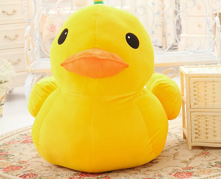 yellow 1 шт. большая желтая утка кукла Подушка плюшевая игрушка женский подарок на день рождения для детей Gifst мягкая подушка сплошной цвет чучело - Цвет: yellow