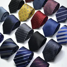 Men's 100% Pure Silk Tie, Made By Designer, Wedding Party, Jacquard Elements, Stripes, Plaid 8 CM SK-3789