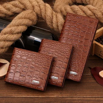 

New wallet wholesale men's long wallet crocodile pattern short casual wallet multiple specifications men's wallet