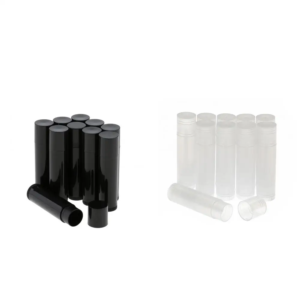 10pcs Refillable Empty Lip Balm Tubes Cosmetic Makeup Lip Stick Containers Lipstick Bottles Containers 2.6x0.63 inch