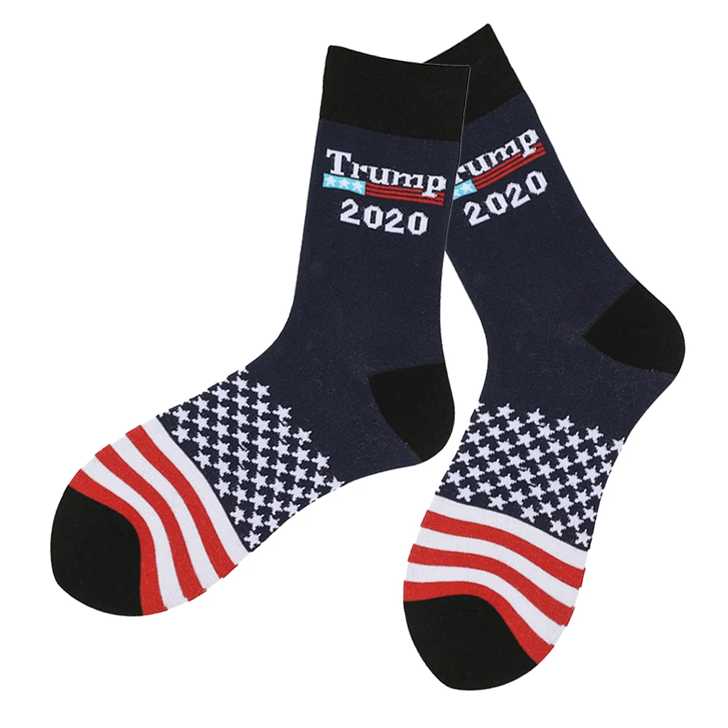 2 Pairs Word Pattern Printed Stockings Crew Socks Funny 100% Cotton Socks