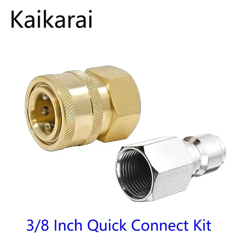 

Tool Daily Pressure Washer Adapter Set, 3/8 Inch Quick Connect Kit, Female Fitting, Stainless Steel, 5000 PSI