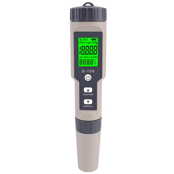 

4 in 1 TDS/EC/Salinity/Tem Meter Digital Water Quality Monitor Tester Salinity Tester for Pools, Drinking Water, Aquariums,Spa