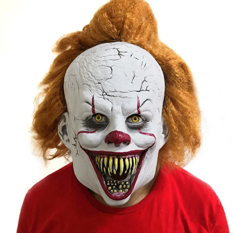 Pennywise это клоун Стивен Кингс это Хэллоуин Маска Тушь для лица латексные маски Ужас Slasher смайлик Джокер Джинкс пятница страшная маска