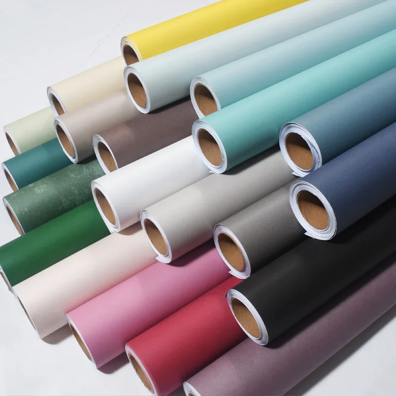 

Non-woven Wallpaper Simple Bedroom Black And White Gray Warm Dormitory Clothing Store Solid Color Background of Television in th