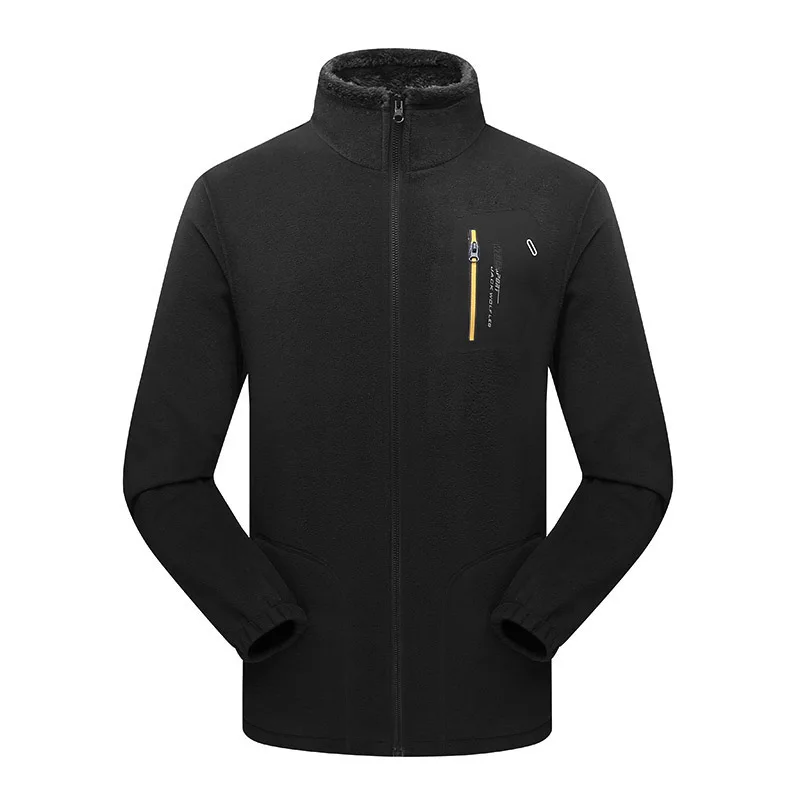 JACKSANQI мужские и женские Зимние флисовые походные уличные спортивные куртки для кемпинга толстые термо треккинговые мужские лыжные альпинистские пальто RA366 - Цвет: Men Black