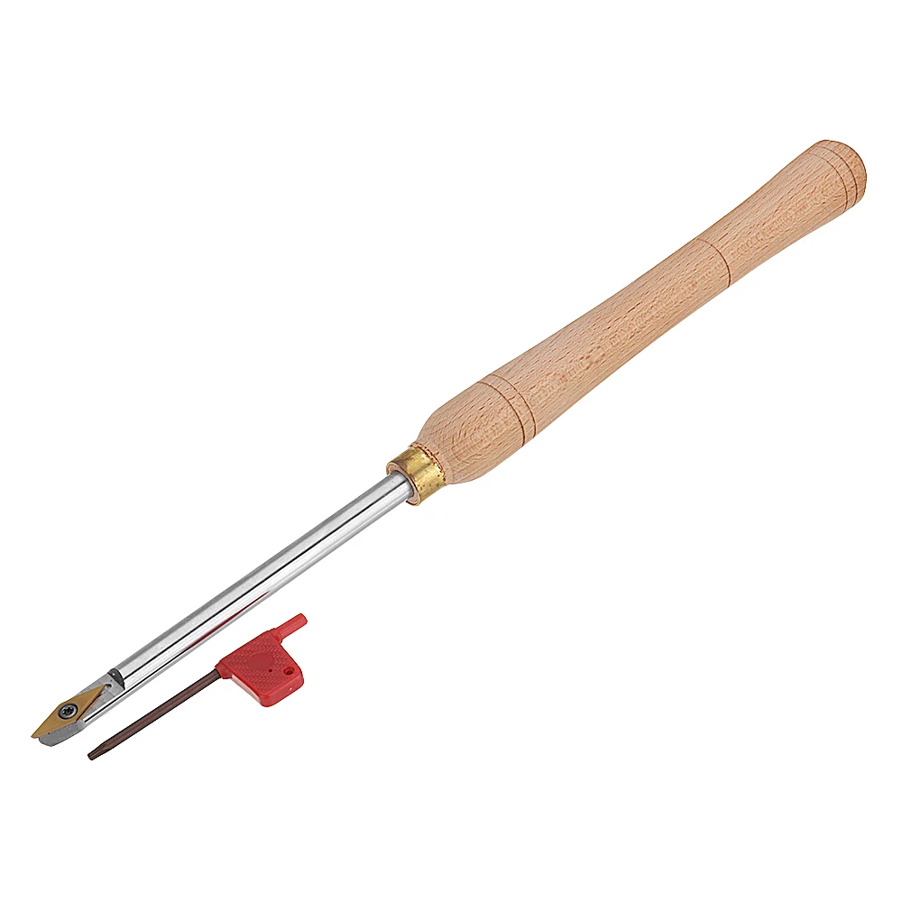 Goedkoop ALLSOME Hout Draaien Tool Houten Handvat met Titanium Coated Hout Carbide Insert Cutter Ronde Schacht Houtbewerking Tool HT2854