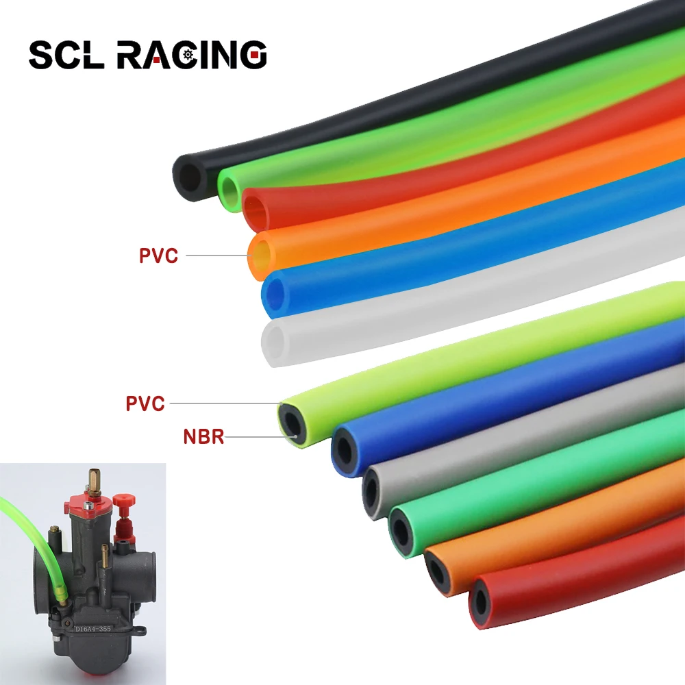 Colorful Motorcycle Carburetor Gas Oil Hose Motorcycle Oil Tube Fuel Line Petrol Tube Pipe 5pcs For Honda Suzuki KT Dirt Pit Bike ATV