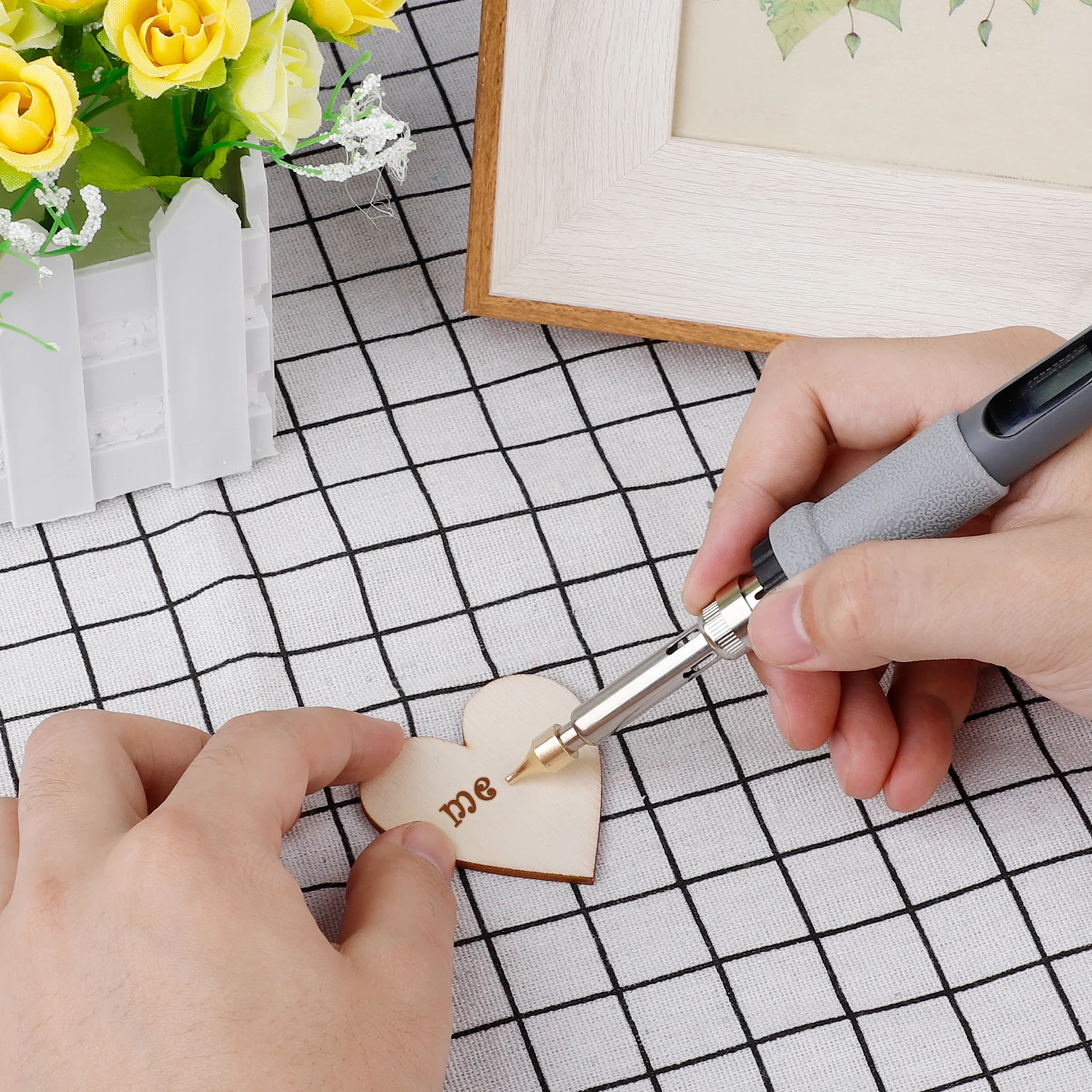 38 Pcs Art Carving Craft Models Iron Tip Stencil Soldering Pyrography Woodworking Tool Wood Burning Pen for Leather Engineering