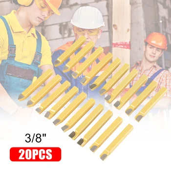 

20pcs 1/4 Inch Metal Lathe Tooling Carbide Tip Tipped Cutter Tool Bit Cutting Set High Hardness Turning Milling Welding Bit