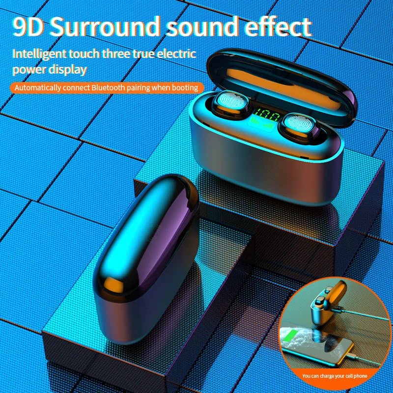 Newst Bluetooth Headphones TWS Wireless Sport Headset Hifi 3500mAh Mini Wireless Earbuds Waterproof Bluetooth Headsets