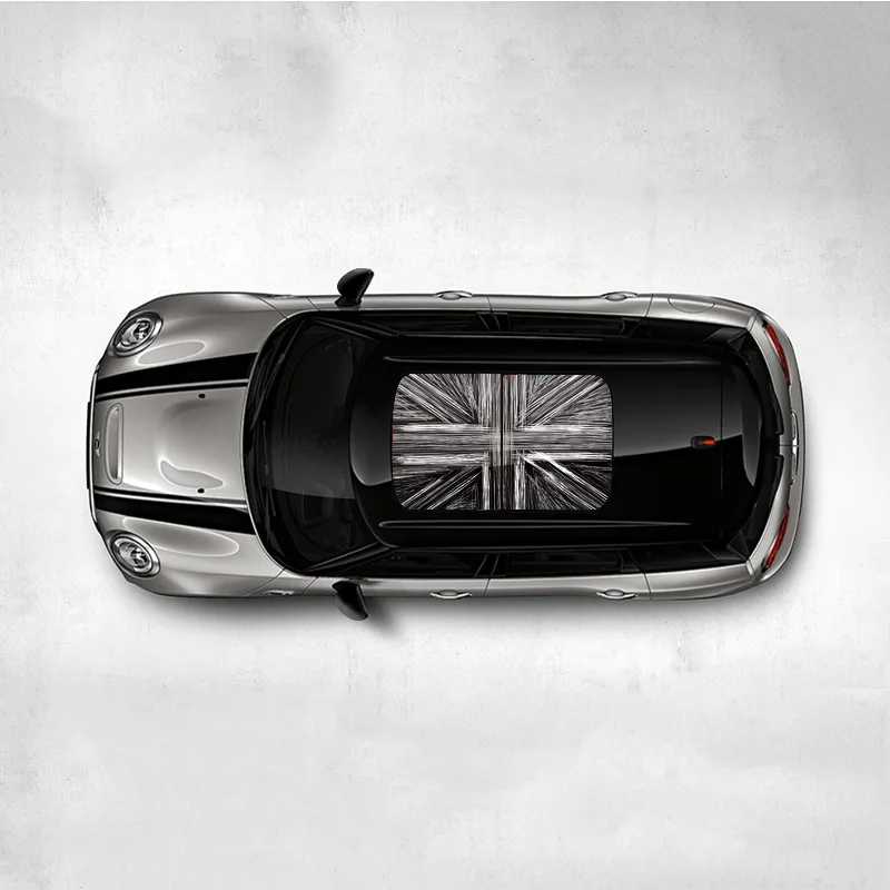 Для MINI COOPER S JCW F54 F55 F56 F60 R55 R56 R60 R61 Автомобильная панорамная крыша наклейки 3D Pull цветы автомобильные аксессуары для наружного стайлинга - Название цвета: Grey flag-B