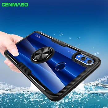 

For Honor 8x Case Magnetic Car Holder Finger Ring Cover Case For Huawei P40 30 Pro Lite V 20 i 8x Max 10 Lite Transparent Case