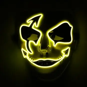 

Hand-painted Glowing Mask Street Dance Performance Fearsome Ghost Face Night Light Mask