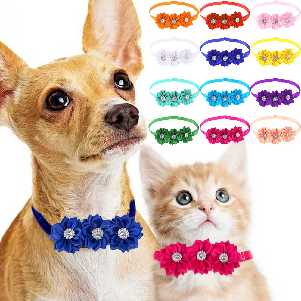 

50/100 Pcs Pet Bow Tie Dog Cat Adjustable Flower Collar Grooming Supplies Dogs Party Decorations Puppy Neck Tie Pet Accessories