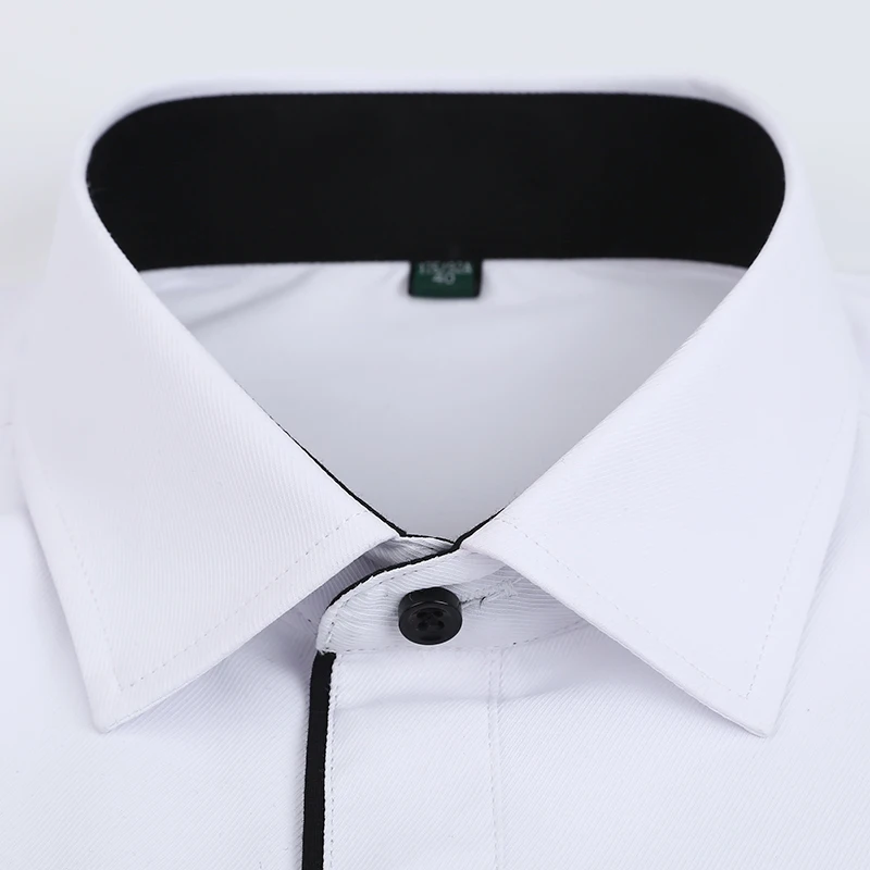 cuello negro camisa blanca botones negro hombre