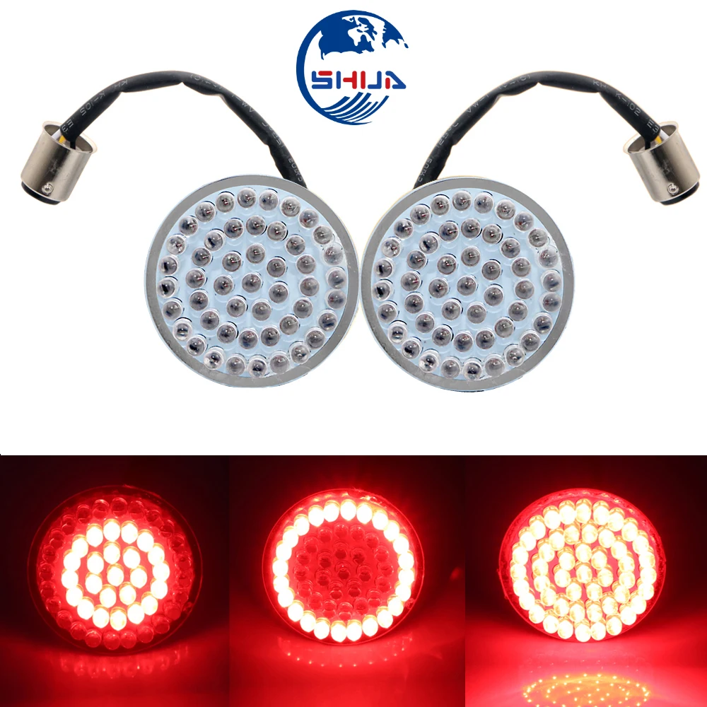 2X Red Bullet LED Rear Turn Signal Lights 1157 Insert Bulb For Harley Touring Sportster XL Glide Dyna Softail 2011 - 2017 |