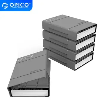 

ORICO HDD Storage Box 5Pcs/lot 3.5 Inch Protection Case Water Repellent Dust-proof Multi-disk Storage With label