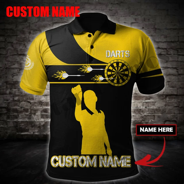 PLstar Cosmos 3DPrint Newest Darts Player Polo Shirt Custom Name Team Funny Harajuku Streetwear Sleeveless Tees Fitness Unisex 1 black