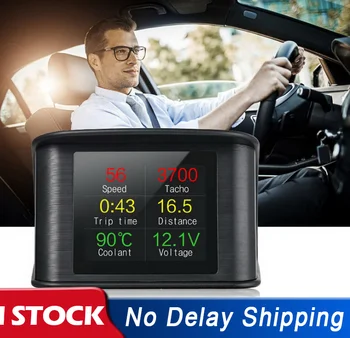 

1Pc HUD Computer Car Digital OBD2 Head Up Display Car Speed Projector Fuel Consumption Temperature Gauge Diagnostic Alarm Tool