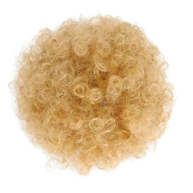 2PCS Short Afro Hair Bun Puff Synthetic Kinky Curly Chignon Hairpiece For Women Drawstring Ponytail Updo Hair Extensions Q9 27