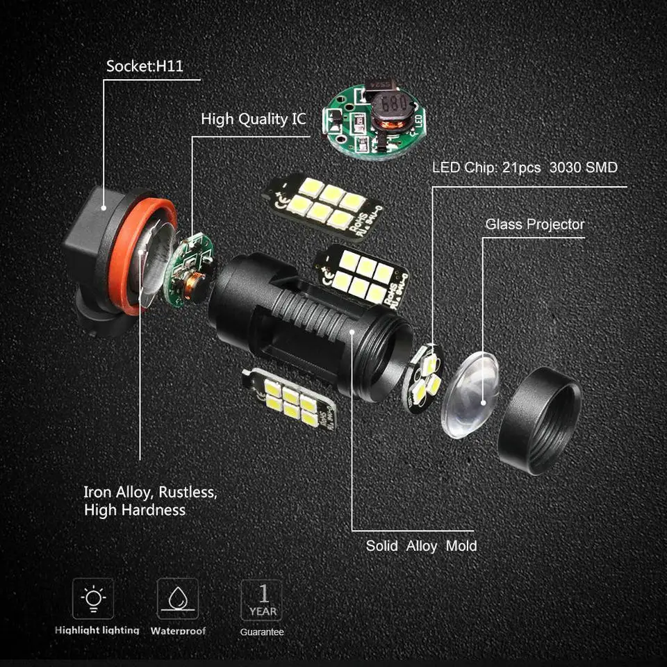 FELIGHTS hb4 светодиодные противотуманные фары H7 H8 H9 H11 3030 21SMD авто светодиодные противотуманные фары 12 В 1600LM Автомобильные противотуманные фары