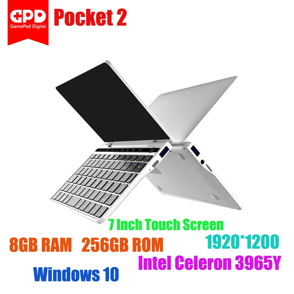 GPD Pocket 2 Mini PC 8 Гб 256 ГБ 7 дюймов сенсорный экран Pocket2 ноутбук Intel Celeron 3965Y Windows