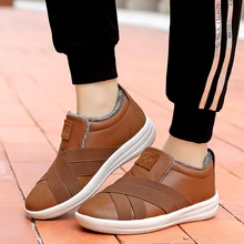 Г. Зимняя женская прогулочная обувь женские кроссовки на меху, теплая плюшевая Уличная обувь, слипоны, лоферы, теплая зимняя обувь на плоской подошве, 35-42