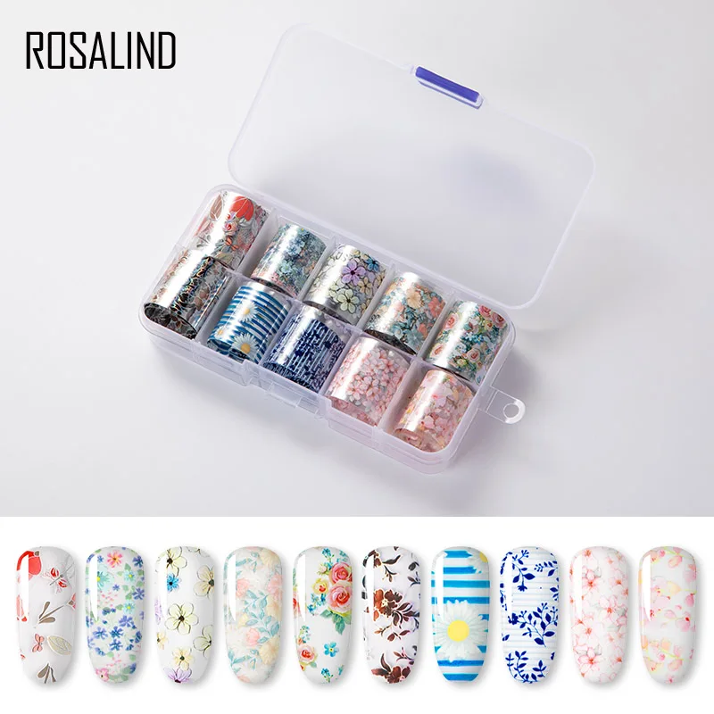 N5320-01 ROSALIND Slider Foil Stickers For Nails Art decals Manicure Set Design Top Semi Permanent Nail Stickers Kit Need Base Gel Polish - Цвет: N5320-01