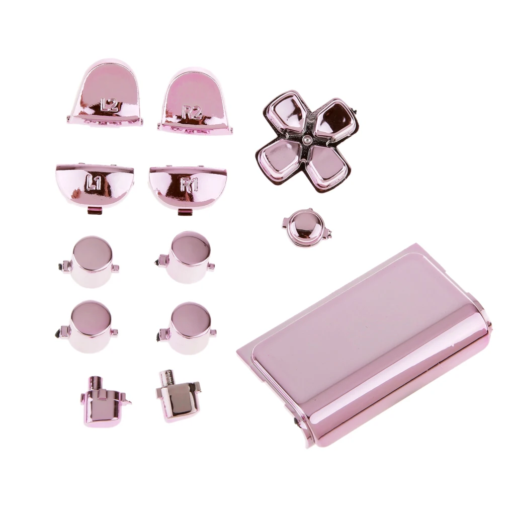 Replacement Chrome Plating Buttons and Touchpad for Sony PS4 Controller stylish facade better protection for game contoller