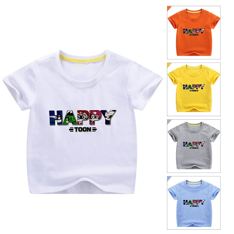 

BOY'S Short-sleeved T-shirt Summer Pure Cotton Summer Baby Cartoon Sweat Absorbing Breathable ban xiu shan New Products Summer K