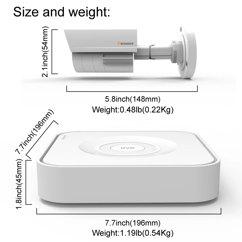 Einnov 8CH 2MP 1080P CCTV NVR домашняя система безопасности комплект DVR аналоговые камеры высокого разрешения аудио камеры HD P2P наружное видео Видеонаблюдение ИК-вырез
