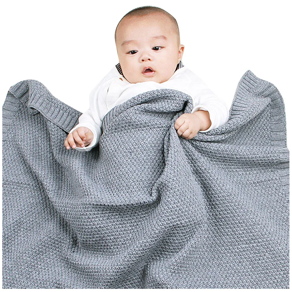 Детское одеяло colcha для новорожденных; вязаное однотонное одеяло для новорожденных; одеяло для коляски; мягкое детское постельное белье; Товары для новорожденных