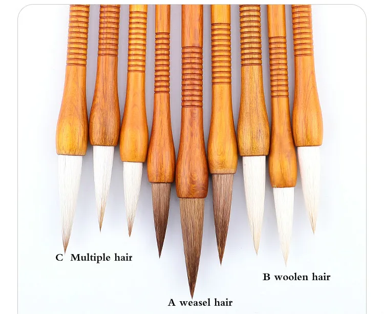 Китайская каллиграфия, кисть для волка, кисть для волос, ручка, несколько шерстяной волос кисточки для письма, пейзаж, чернила, кисть, ручка