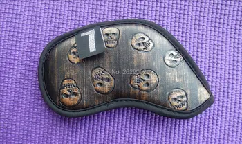 

Skull brand Golf Irons Headcovers PU Leather Golf Iron Set Covers #4-9PAS/ set